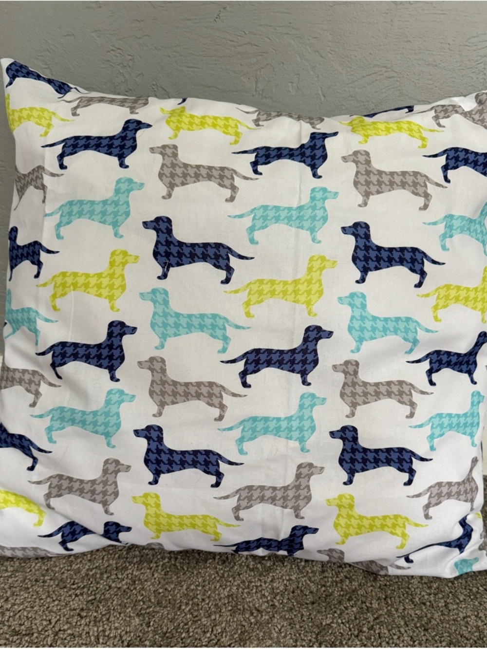Dachshund Print Decorative Pillow cover - Multicolor